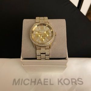 NWT Michael Kors Runway Chronograph Gold Watch